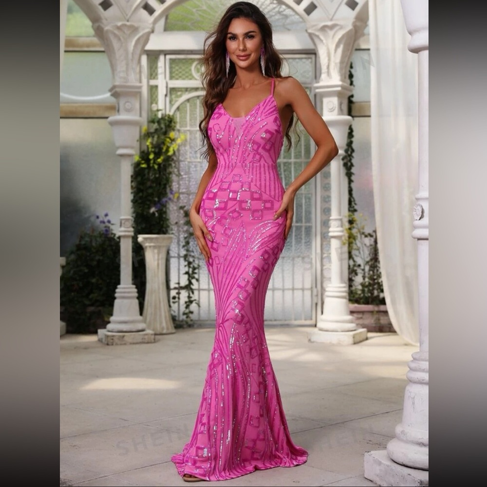 Mermaid Hem Sequin Formal Dress